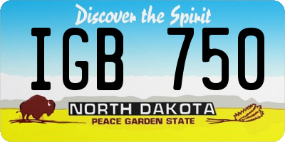 ND license plate IGB750