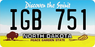 ND license plate IGB751