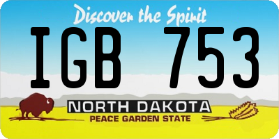 ND license plate IGB753