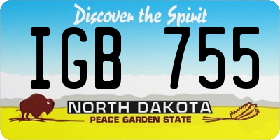 ND license plate IGB755