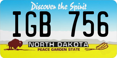 ND license plate IGB756