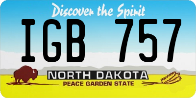 ND license plate IGB757