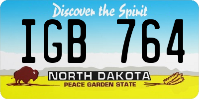 ND license plate IGB764