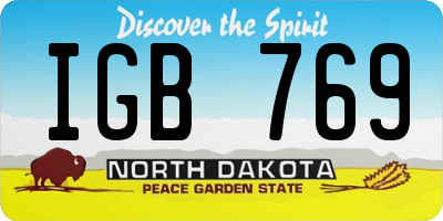 ND license plate IGB769