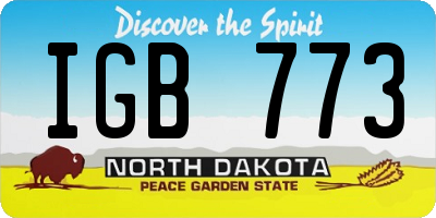 ND license plate IGB773
