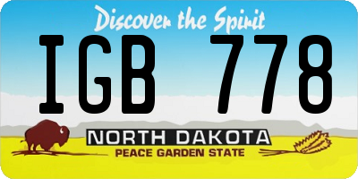 ND license plate IGB778