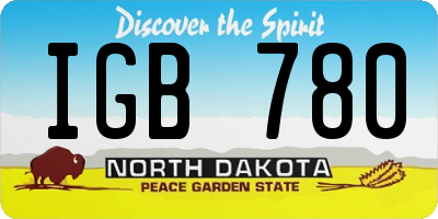 ND license plate IGB780