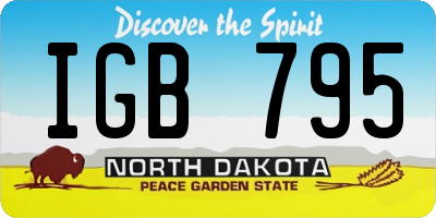 ND license plate IGB795