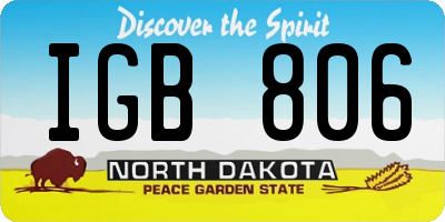 ND license plate IGB806