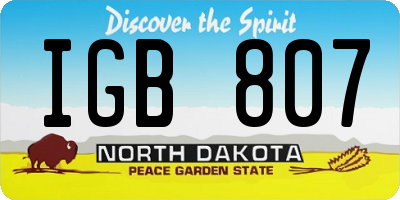 ND license plate IGB807