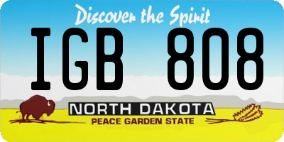 ND license plate IGB808