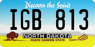 ND license plate IGB813