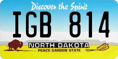 ND license plate IGB814