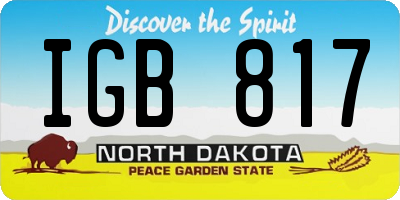 ND license plate IGB817
