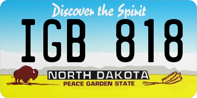 ND license plate IGB818