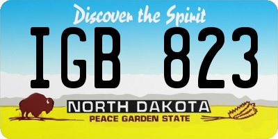 ND license plate IGB823