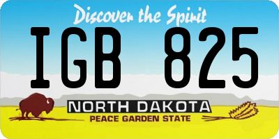 ND license plate IGB825
