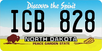 ND license plate IGB828