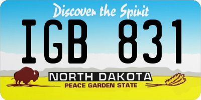 ND license plate IGB831