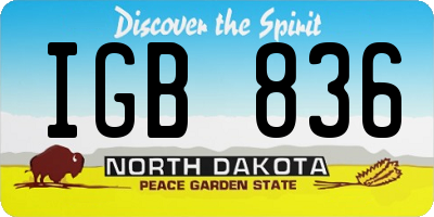 ND license plate IGB836