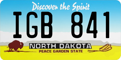 ND license plate IGB841