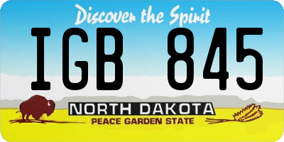 ND license plate IGB845