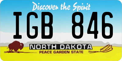 ND license plate IGB846