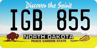 ND license plate IGB855