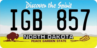 ND license plate IGB857