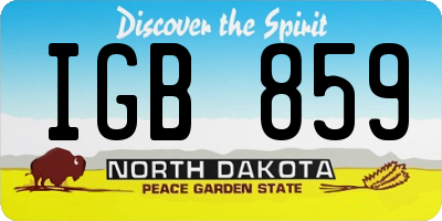 ND license plate IGB859