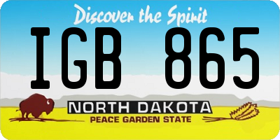 ND license plate IGB865