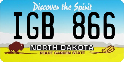 ND license plate IGB866