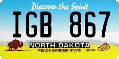 ND license plate IGB867