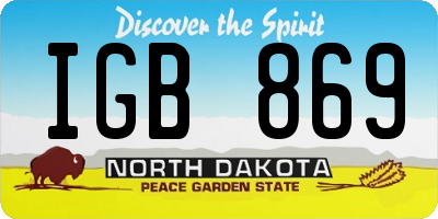 ND license plate IGB869