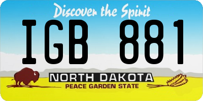 ND license plate IGB881