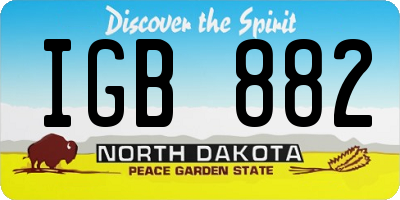 ND license plate IGB882