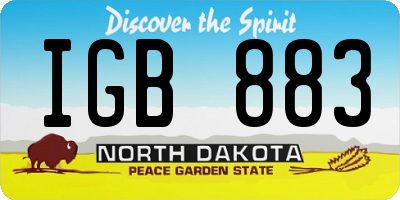 ND license plate IGB883