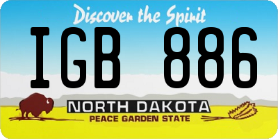 ND license plate IGB886