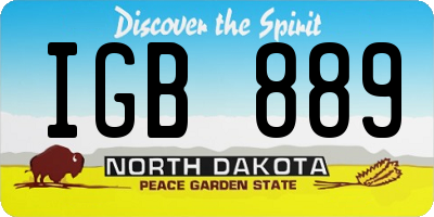 ND license plate IGB889