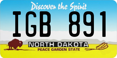 ND license plate IGB891