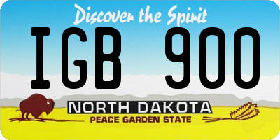 ND license plate IGB900