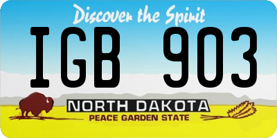 ND license plate IGB903