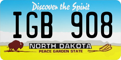 ND license plate IGB908