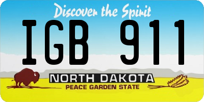 ND license plate IGB911
