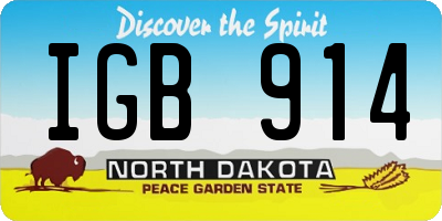 ND license plate IGB914