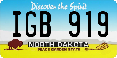 ND license plate IGB919