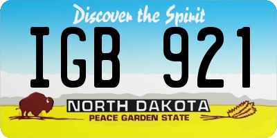 ND license plate IGB921