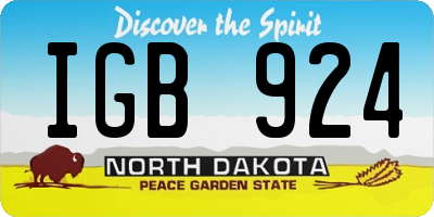 ND license plate IGB924