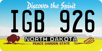 ND license plate IGB926