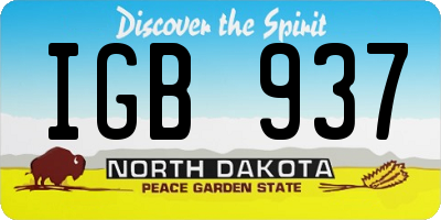 ND license plate IGB937